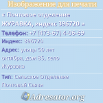 Почтовое отделение ЖУРАВКА, индекс 396720