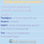 Почтовое отделение ПОГОСТ НИКОЛЬСКИЙ, индекс 162259