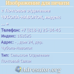Почтовое отделение ЧУБОЛА-НАВОЛОК, индекс 163525